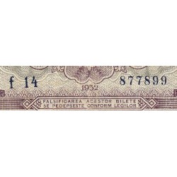 Roumanie - Pick 82b - 3 lei - Série f 14 - 1952 - Etat : TB