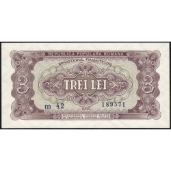 Roumanie - Pick 82b - 3 lei - Série m 42 - 1952 - Etat : NEUF
