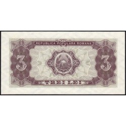 Roumanie - Pick 82b - 3 lei - Série m 42 - 1952 - Etat : NEUF