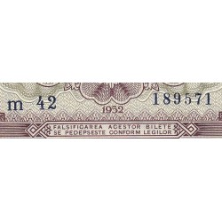 Roumanie - Pick 82b - 3 lei - Série m 42 - 1952 - Etat : NEUF
