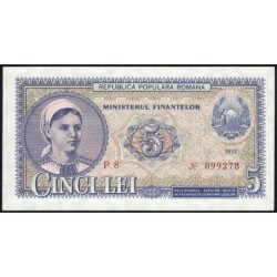 Roumanie - Pick 83a - 5 lei - Série P 8 - 1952 - Etat : NEUF