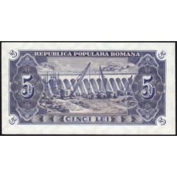 Roumanie - Pick 83a - 5 lei - Série P 8 - 1952 - Etat : NEUF