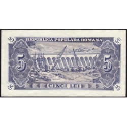 Roumanie - Pick 83b - 5 lei - Série e 9 - 1952 - Etat : SUP