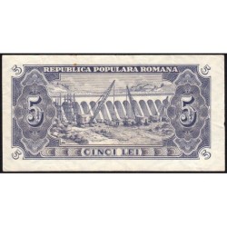 Roumanie - Pick 83b - 5 lei - Série f 45 - 1952 - Etat : TB+