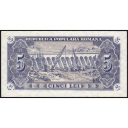 Roumanie - Pick 83b - 5 lei - Série r 56 - 1952 - Etat : NEUF
