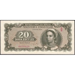 Roumanie - Pick 84a - 20 lei - Série Z/2 - 15/06/1950 - Etat : SUP+