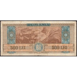 Roumanie - Pick 63a - 500 lei - Série G/1 - 25/06/1947 - Etat : TB à TB+