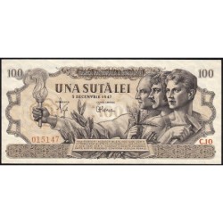 Roumanie - Pick 67a - 100 lei - Série C.10 - 05/12/1947 - Etat : SPL+
