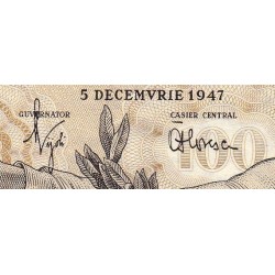 Roumanie - Pick 67a - 100 lei - Série C.10 - 05/12/1947 - Etat : SPL+