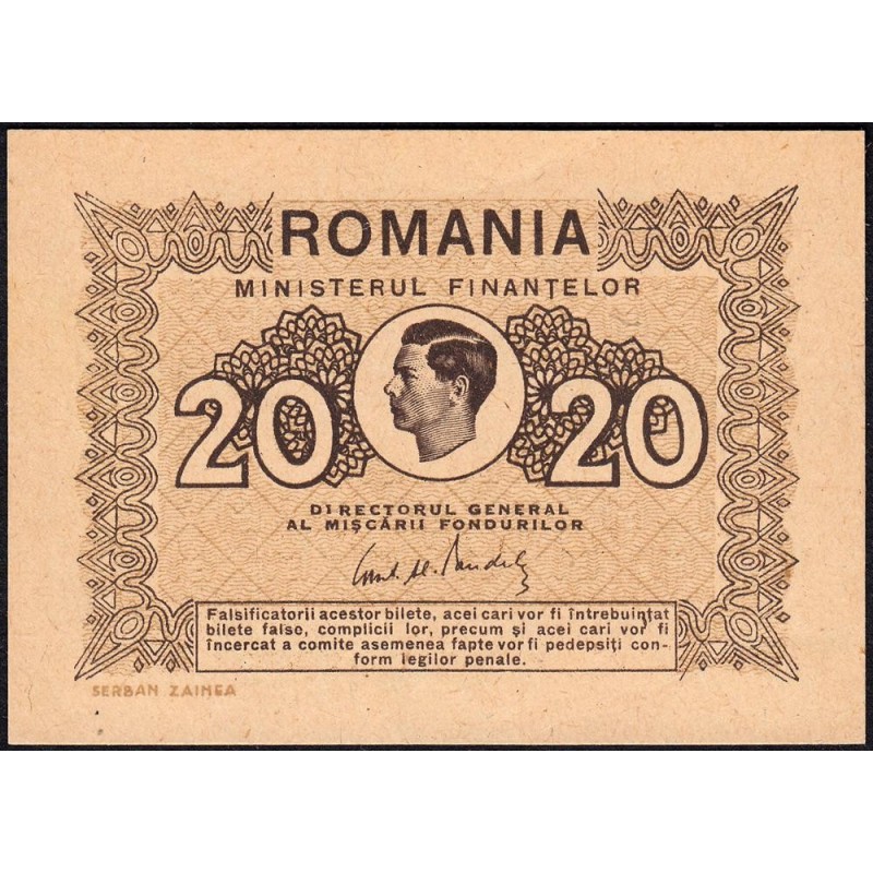 Roumanie - Pick 76 - 20 lei - 1945 - Etat : NEUF
