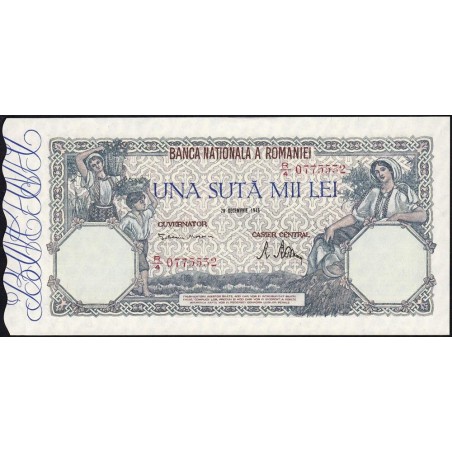 Roumanie - Pick 58a_5 - 100'000 lei - Série R/4 - 20/12/1946 - Etat : NEUF