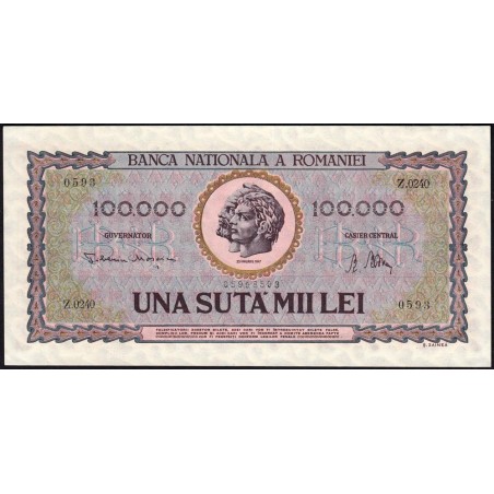 Roumanie - Pick 59a - 100'000 lei - Série Z.0240 - 25/01/1947 - Etat : pr.NEUF