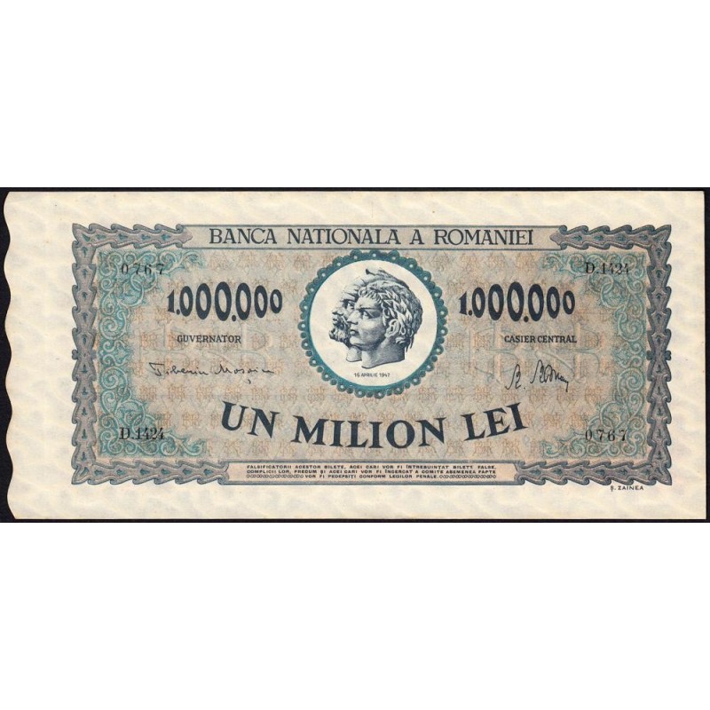 Roumanie - Pick 60a - 1'000'000 lei - Série D.1424 - 16/04/1947 - Etat : pr.NEUF