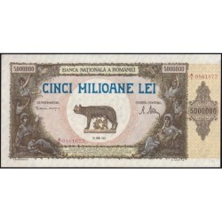Roumanie - Pick 61a - 5'000'000 lei - Série A/1 - 25/06/1947 - Etat : pr.NEUF