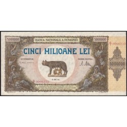 Roumanie - Pick 61a - 5'000'000 lei - Série C/1 - 25/06/1947 - Etat : SPL