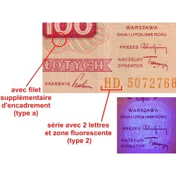 Pologne - Pick 139_a2 - 100 zlotych - Série HD - 01/07/1948 - Etat : TTB+