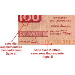 Pologne - Pick 139_a3 - 100 zlotych - Série IZ - 01/07/1948 - Etat : TB