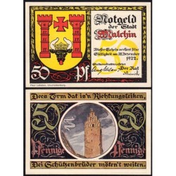 Allemagne - Notgeld - Malchin - 50 pfennig - Type 5 - 1922 - Etat : NEUF