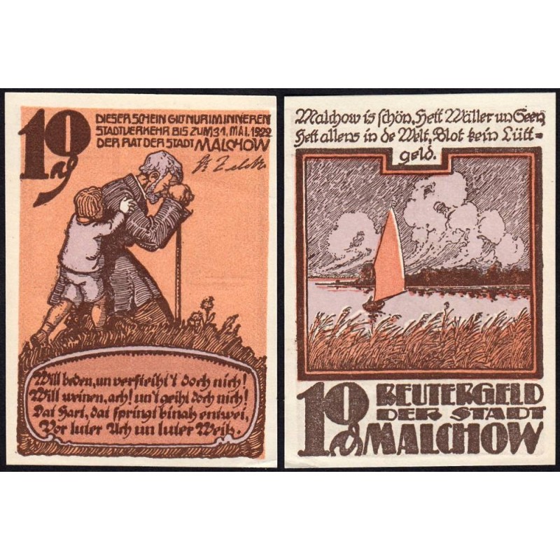 Allemagne - Notgeld - Malchow - 10 pfennig - 1922 - Etat : SPL