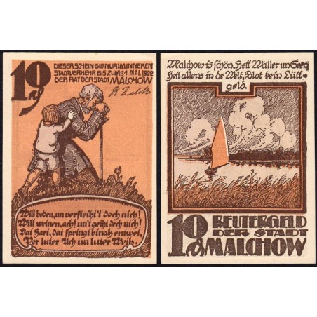 Allemagne - Notgeld - Malchow - 10 pfennig - 1922 - Etat : pr.NEUF