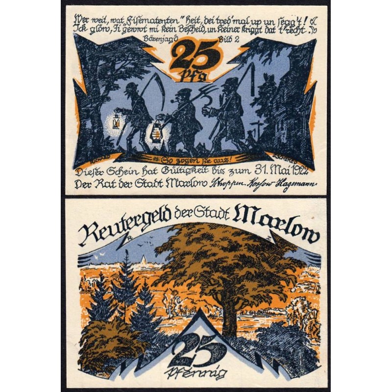 Allemagne - Notgeld - Marlow - 25 pfennig - 1922 - Etat : SUP