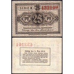 Allemagne - Notgeld - Mecklenburg-Schwerin - 25 pfennig - Série B - 1922 - Etat : SPL