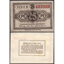 Allemagne - Notgeld - Mecklenburg-Schwerin - 25 pfennig - Série B - 1922 - Etat : NEUF