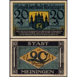 Allemagne - Notgeld - Meiningen - 20 pfennig - 21/07/1921 - Etat : pr.NEUF