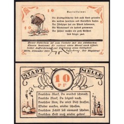 Allemagne - Notgeld - Melle - 10 pfennig - Type 1 - 11/1920 - Etat : NEUF