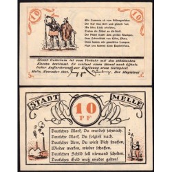 Allemagne - Notgeld - Melle - 10 pfennig - Type 2 - 11/1920 - Etat : SUP+