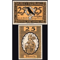 Allemagne - Notgeld - Merseburg - 25 pfennig - Lettre s - 01/05/1921 - Etat : NEUF