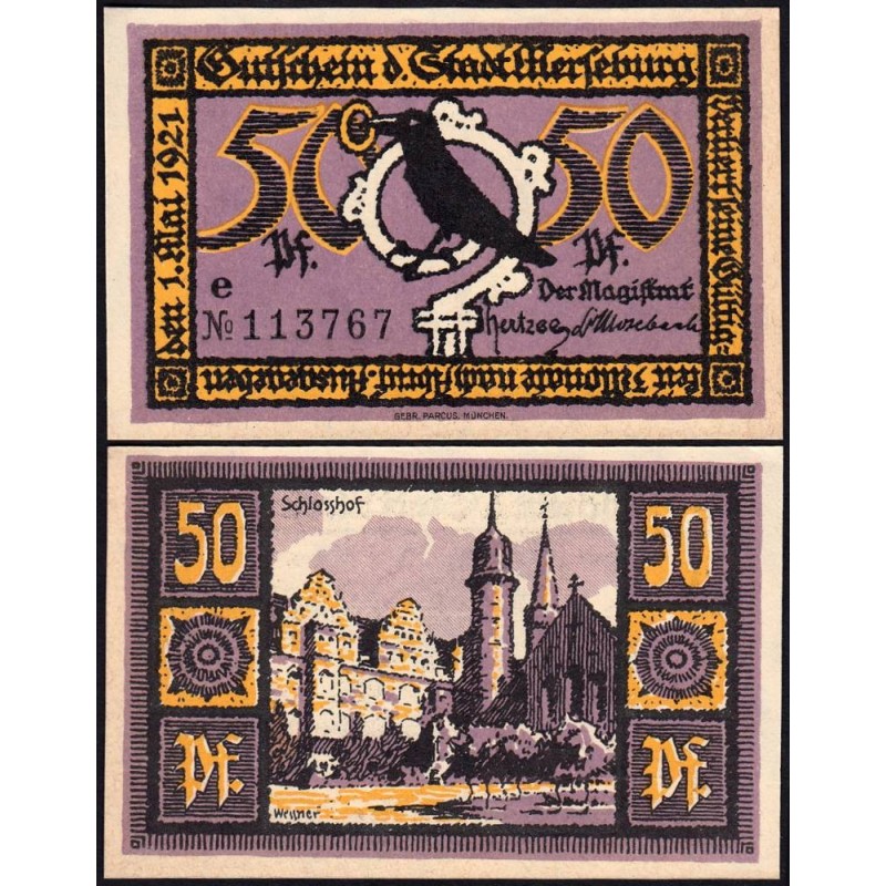 Allemagne - Notgeld - Merseburg - 50 pfennig - Lettre e - 01/05/1921 - Etat : NEUF