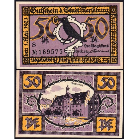 Allemagne - Notgeld - Merseburg - 50 pfennig - Lettre S - 01/05/1921 - Etat : NEUF