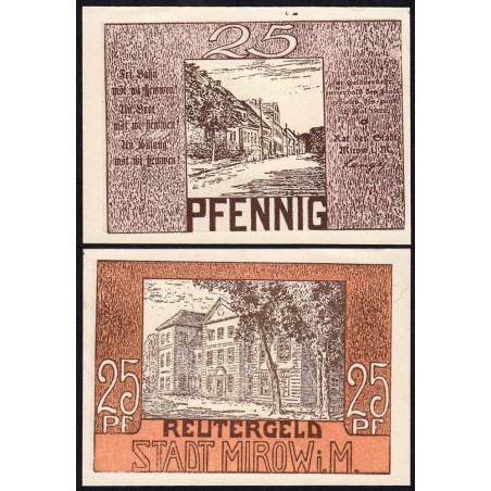 Allemagne - Notgeld - Mirow - 25 pfennig - 1922 - Etat : NEUF
