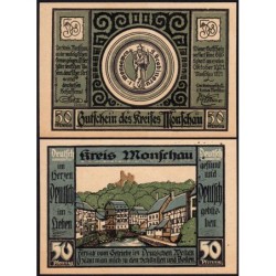 Allemagne - Notgeld - Monschau - 50 pfennig - Type 1 - 01/07/1921 - Etat : NEUF