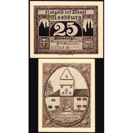 Allemagne - Notgeld - Moosburg - 25 pfennig - Type 3 - 01/02/1921 - Etat : pr.NEUF