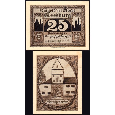 Allemagne - Notgeld - Moosburg - 25 pfennig - Type 3 - 01/02/1921 - Etat : SPL