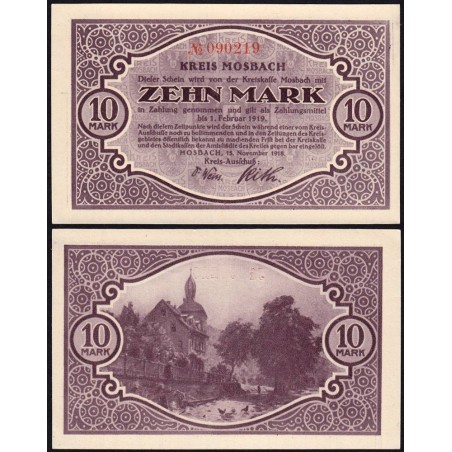 Allemagne - Notgeld - Mosbach - 10 mark - 15/11/1918 - Etat : SPL