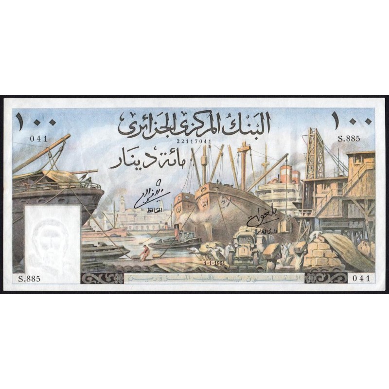Algérie - Pick 125a - 100 dinars - Série S.885 - 01/01/1964 - Etat : SUP+