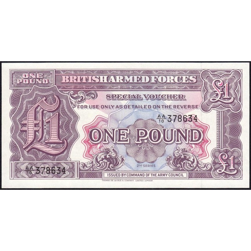 Grande-Bretagne - Billet militaire - Pick M22a - 1 pound - Série AA/10 - 1948 - Etat : NEUF