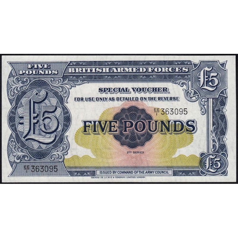 Grande-Bretagne - Billet militaire - Pick M23a - 5 pounds - Série EE/1 - 1959 - Etat : NEUF
