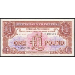 Grande-Bretagne - Billet militaire - Pick M29 - 1 pound - Série E/1 - 1956 - Etat : SUP