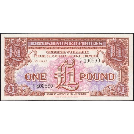 Grande-Bretagne - Billet militaire - Pick M29 - 1 pound - Série E/1 - 1956 - Etat : SUP