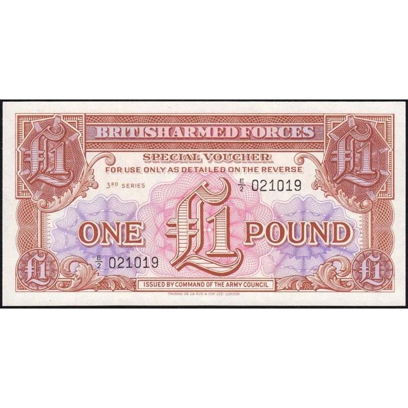 Grande-Bretagne - Billet militaire - Pick M29 - 1 pound - Série E/2 - 1956 - Etat : SPL