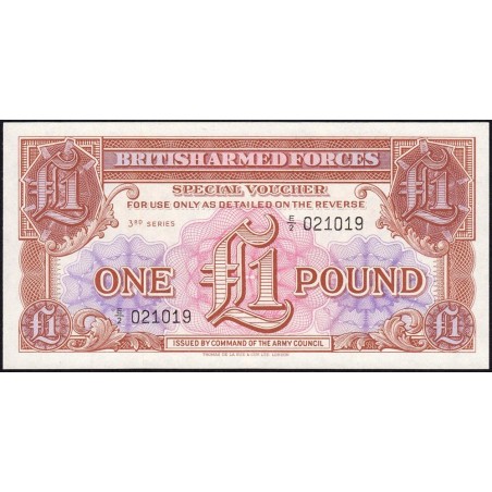 Grande-Bretagne - Billet militaire - Pick M29 - 1 pound - Série E/2 - 1956 - Etat : SPL