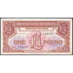 Grande-Bretagne - Billet militaire - Pick M29 - 1 pound - Série E/2 - 1956 - Etat : SUP