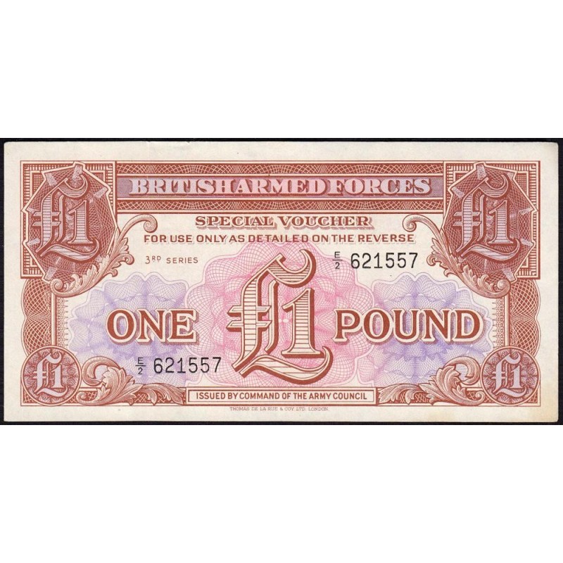 Grande-Bretagne - Billet militaire - Pick M29 - 1 pound - Série E/2 - 1956 - Etat : SUP