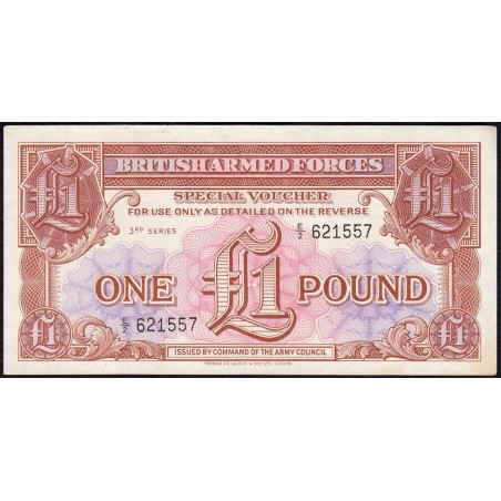 Grande-Bretagne - Billet militaire - Pick M29 - 1 pound - Série E/2 - 1956 - Etat : SUP
