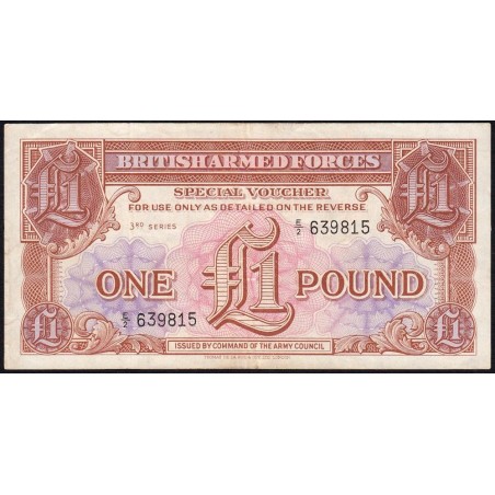 Grande-Bretagne - Billet militaire - Pick M29 - 1 pound - Série E/2 - 1956 - Etat : TTB