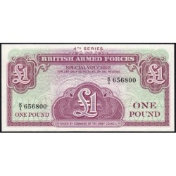 Grande-Bretagne - Billet militaire - Pick M36a - 1 pound - Série K/1 - 1962 - Etat : NEUF